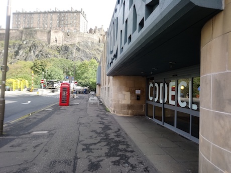 Front of Codeclan building with Edinburgh Castle in background